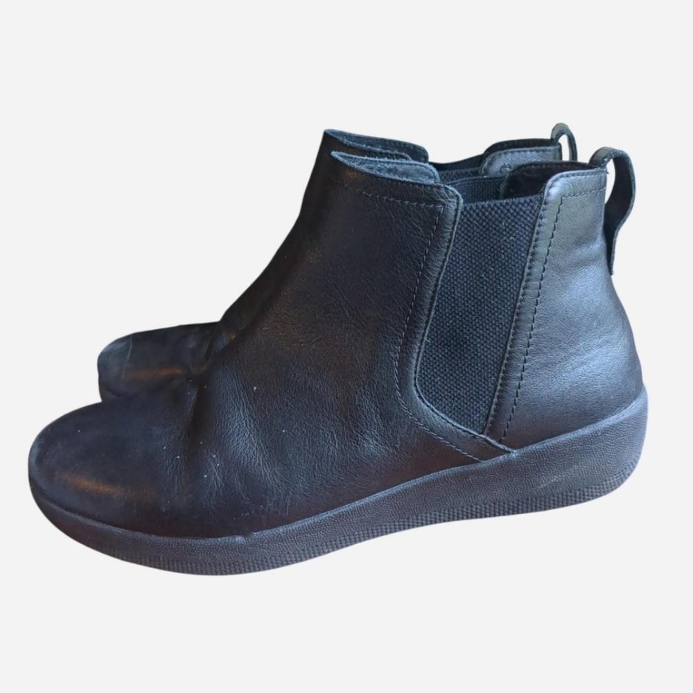 Black Leather Ankle Boots (See Description)